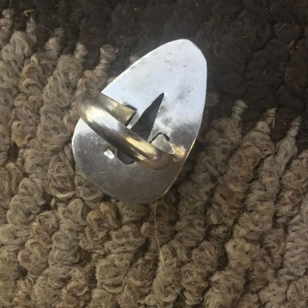 Handcrafted Rutilated Quartz Bohemian Statement Ring Size 8